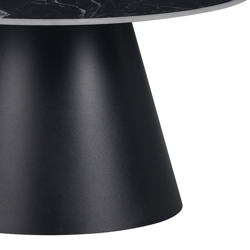 Masuta de cafea Fabrin neagra din piatra sinterizata si metal, negru, 70x70x40 cm