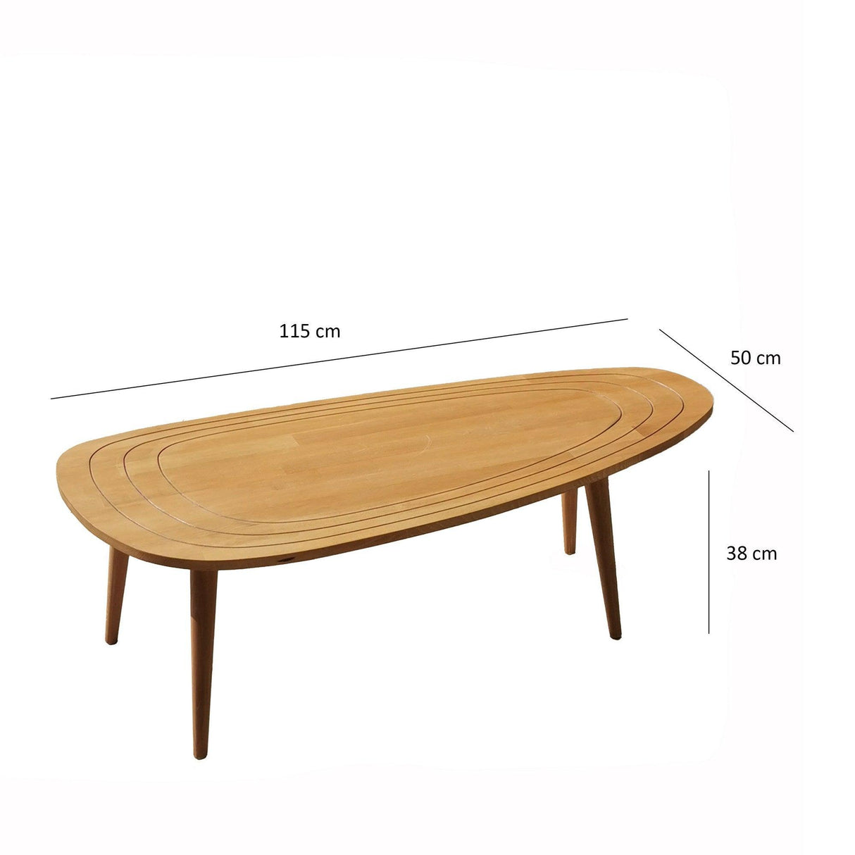 Masuta de Cafea, Lemn Masiv, 115x38x50 cm - Bej