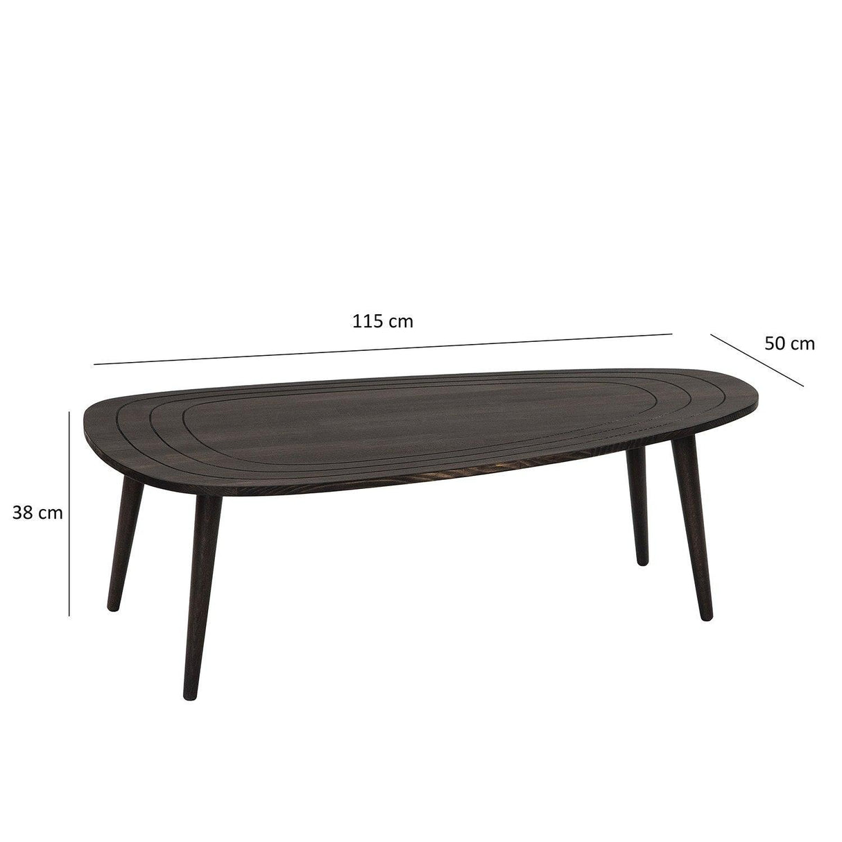 Masuta de Cafea, Lemn Masiv, 115x38x50 cm - Gri