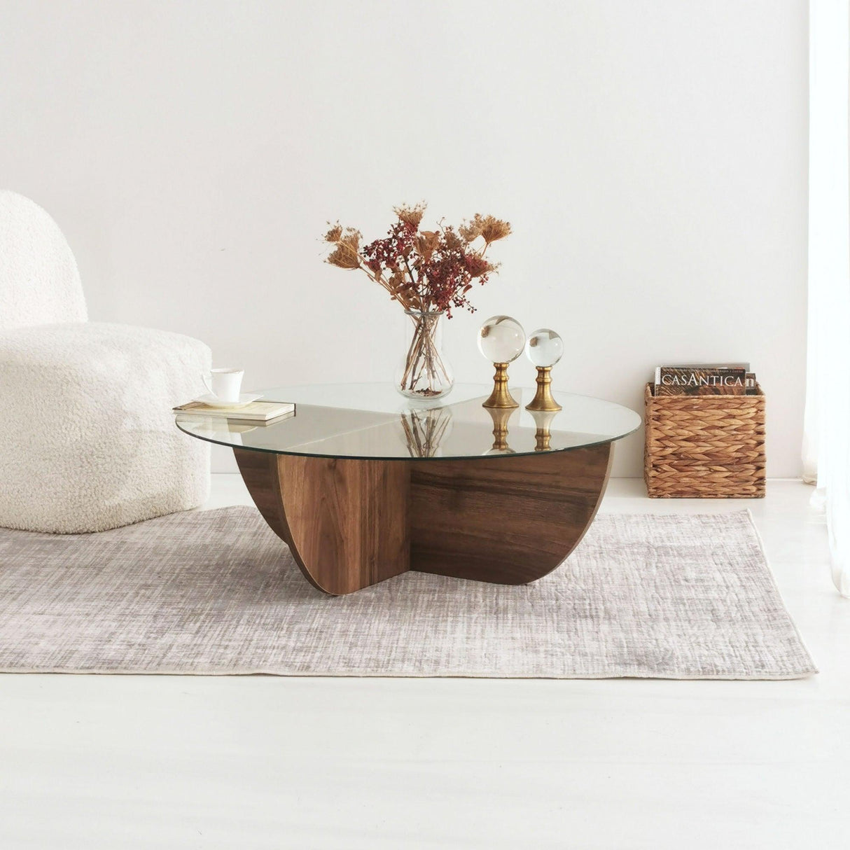 Masuta de cafea Lily - Walnut, Nuc, 90x30x90 cm