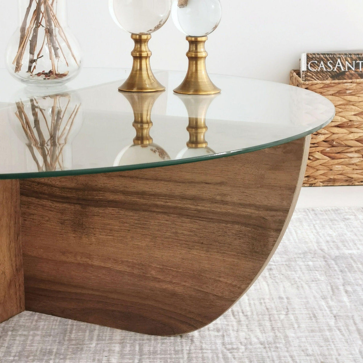 Masuta de cafea Lily - Walnut, Nuc, 90x30x90 cm
