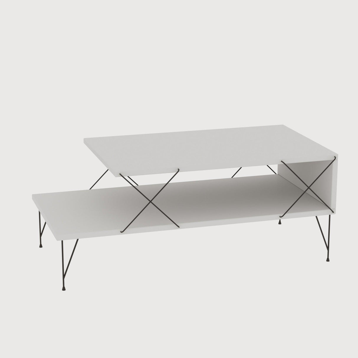 Masuta de Cafea Loire, Antracit - Alb - Stejar, 100x40x50 cm - Masuta de Cafea Loire, Antracit - Alb - Stejar, 100x40x50 cm