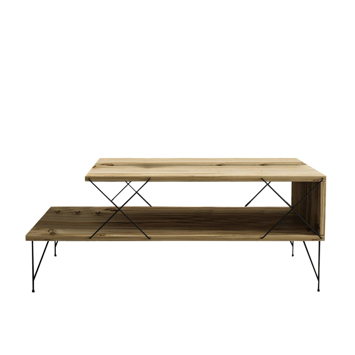 Masuta de Cafea Loire, Antracit - Alb - Stejar, 100x40x50 cm - Masuta de Cafea Loire, Antracit - Alb - Stejar, 100x40x50 cm