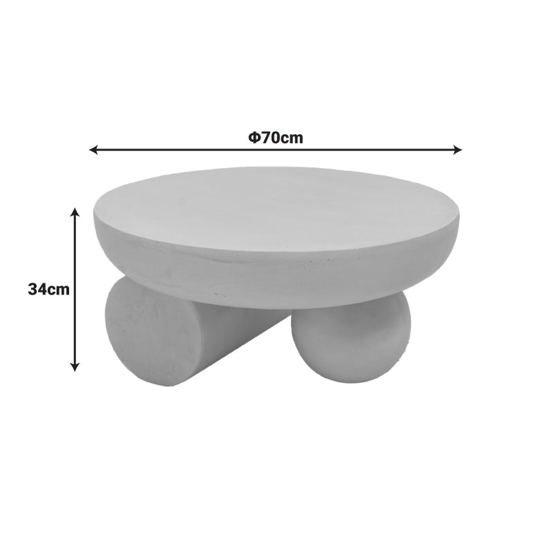 Masuta de cafea Mikawa, Aspect travertin, Travertin, D70x34 cm