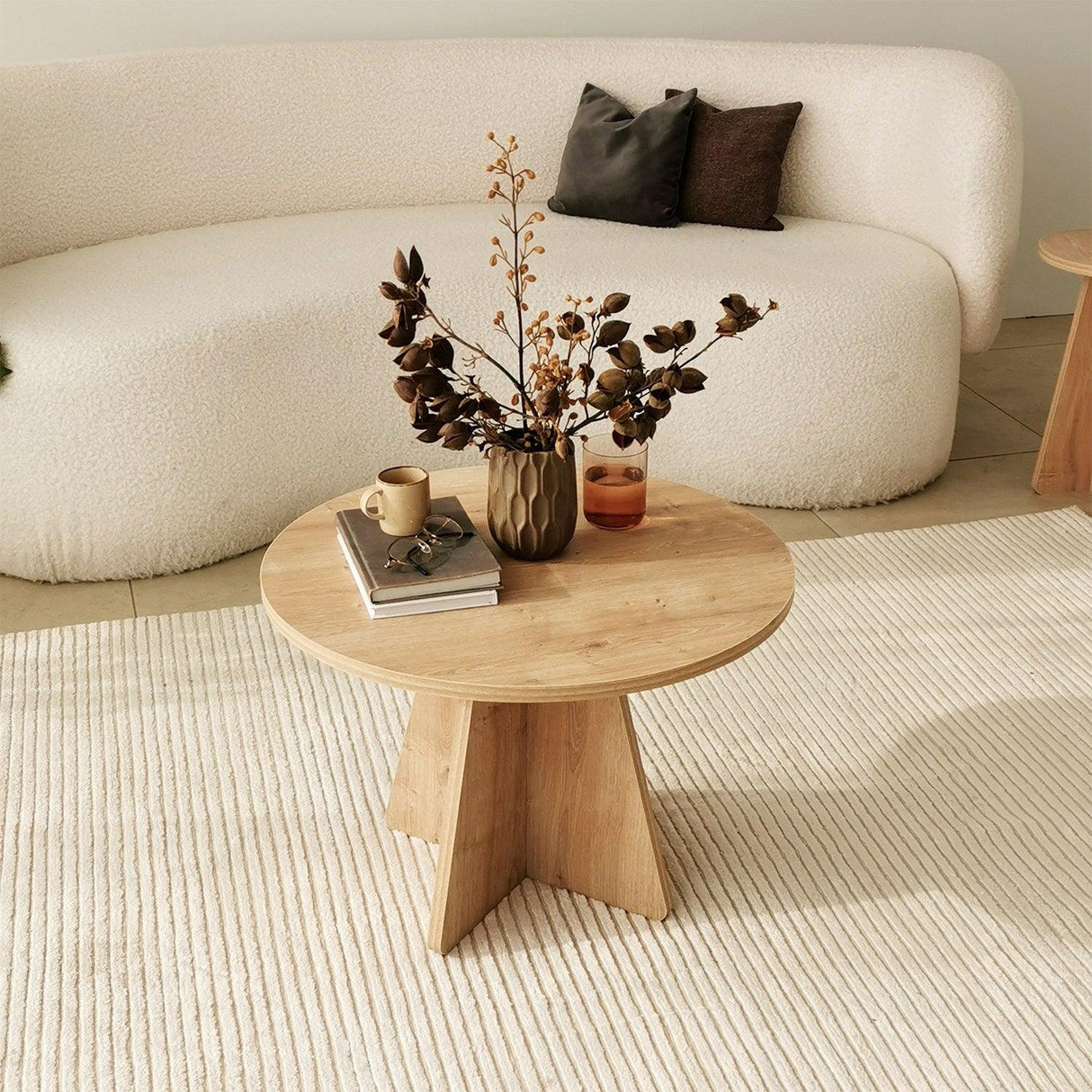 Masuta de cafea Mushroom - Living Oak, Stejar, 60x40x60 cm