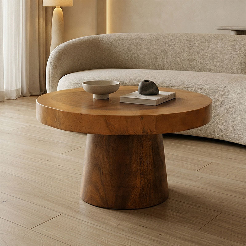 Masuta de cafea Nepal, Lemn masiv de suar, D80x45 cm - Masuta de cafea Nepal, Lemn masiv de suar, D80x45 cm