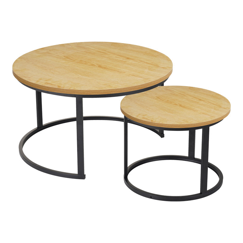 Mese de cafea Solme I, Set 2 piese, 80x80x45 cm - Natural