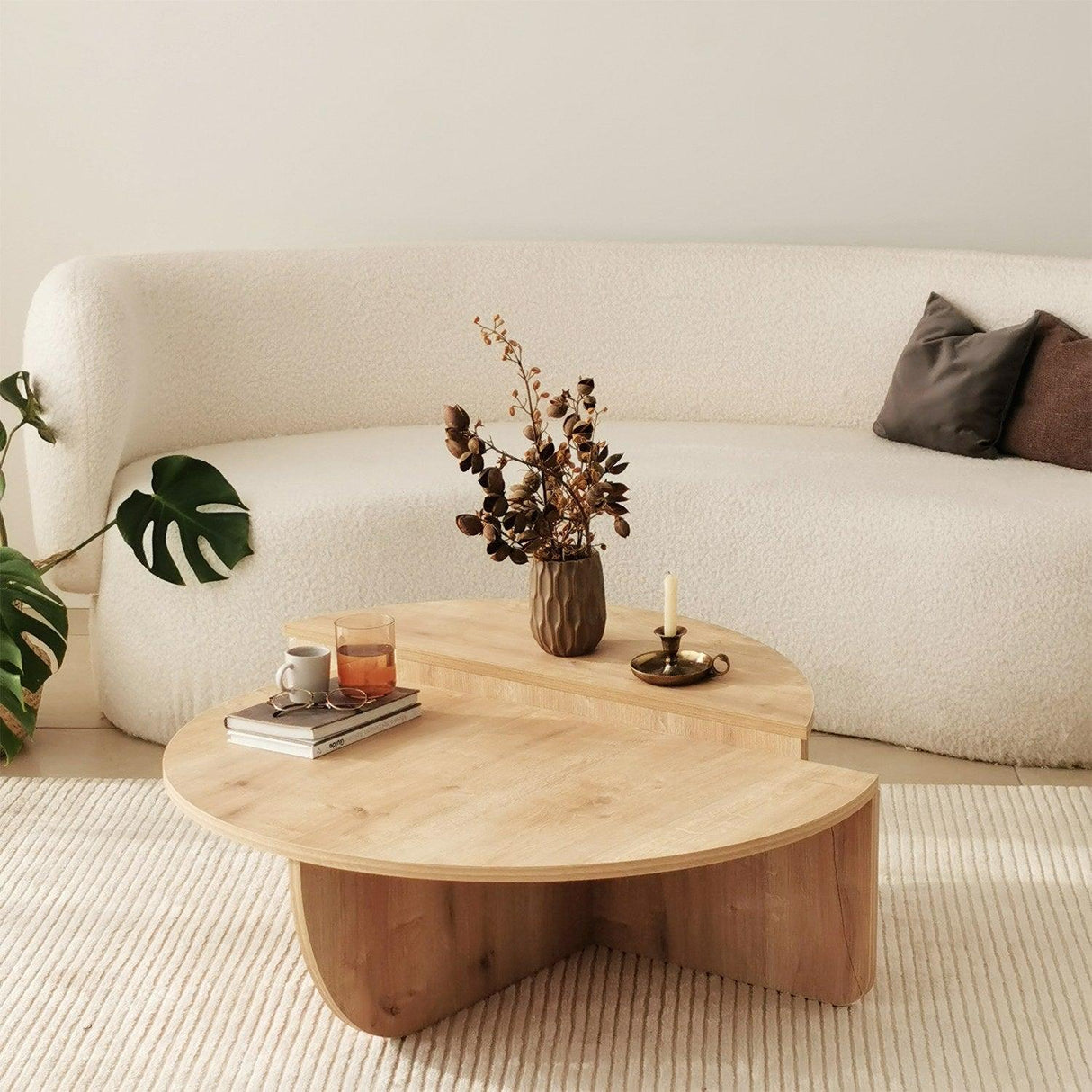 Masuta de cafea Sufragerie Podium, Stejar- Nuc, 90x60x30 cm - Stejar