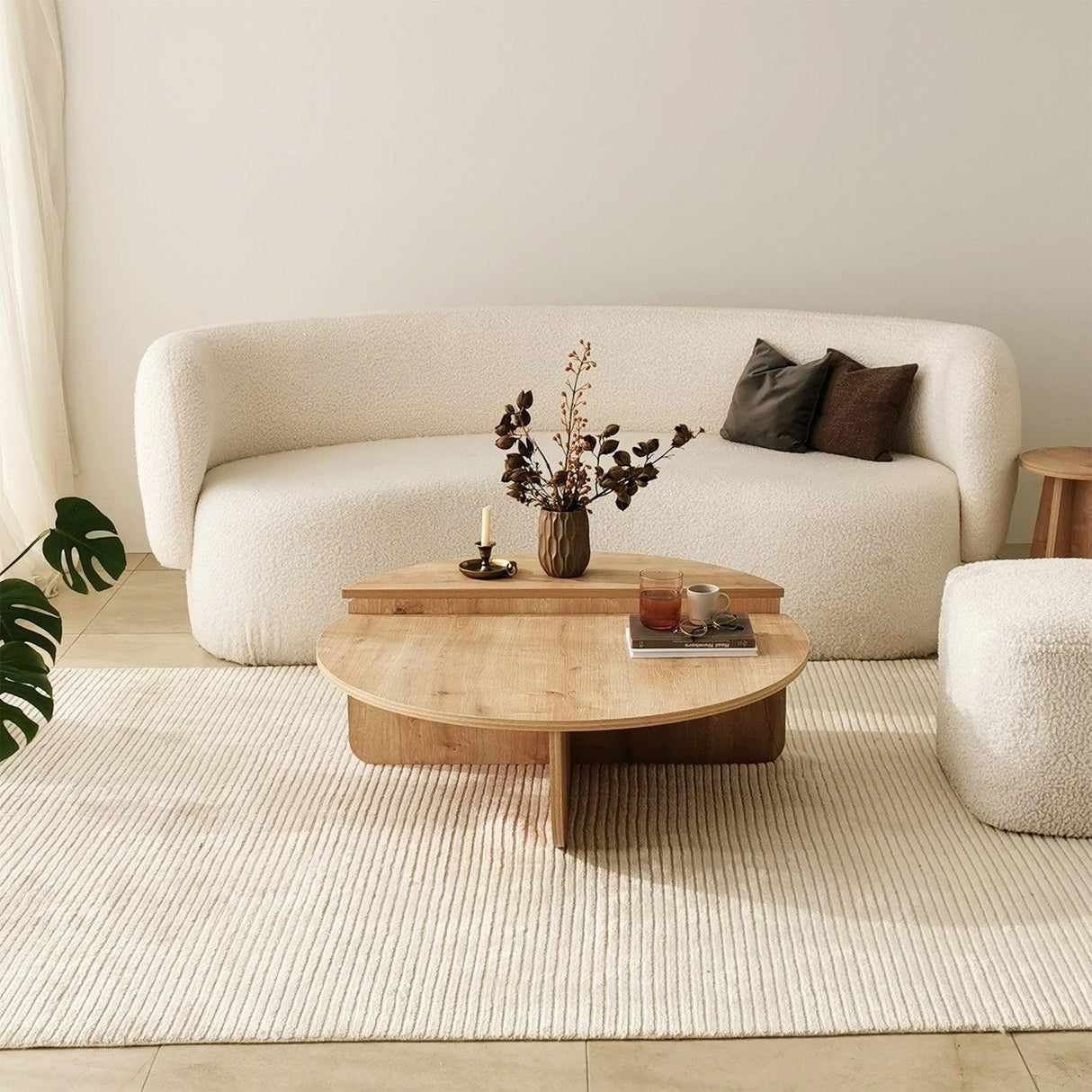 Masuta de cafea Sufragerie Podium, Stejar- Nuc, 90x60x30 cm - Stejar