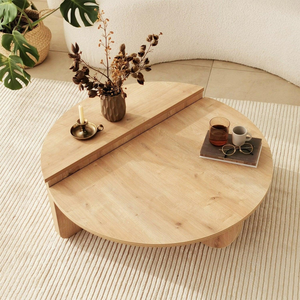 Masuta de cafea Sufragerie Podium, Stejar- Nuc, 90x60x30 cm - Stejar