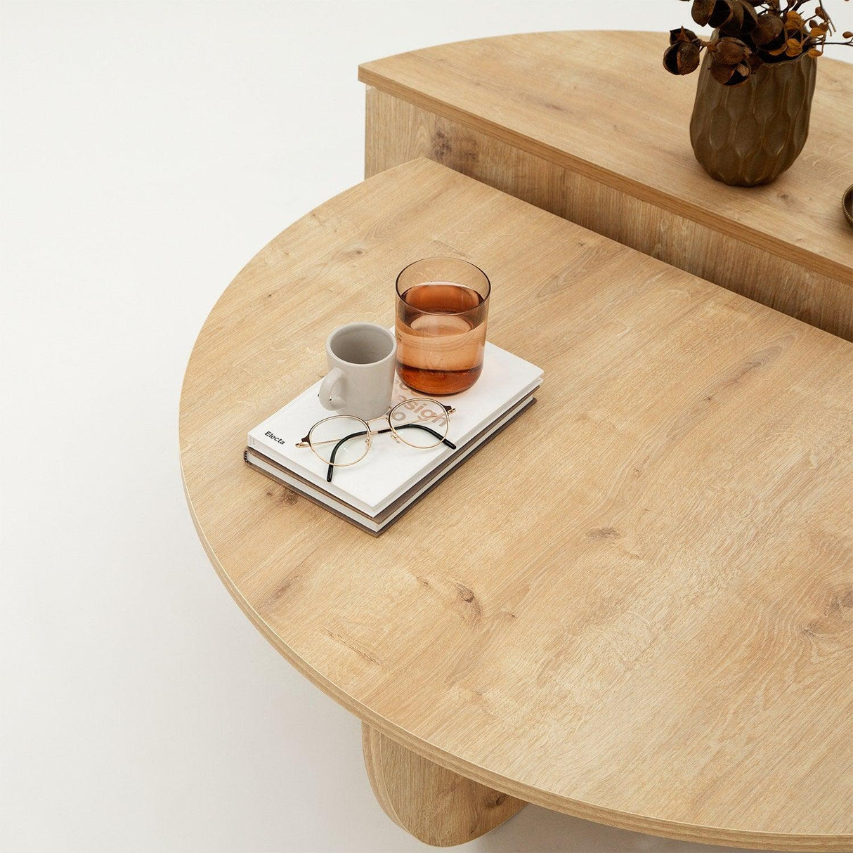 Masuta de cafea Sufragerie Podium, Stejar- Nuc, 90x60x30 cm - Stejar