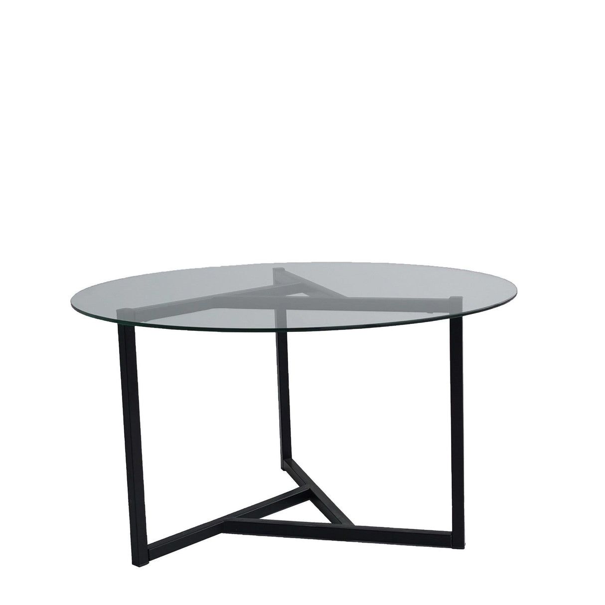 Masuta de cafea Triopa, Transparent, Negru, 75x42x75 cm