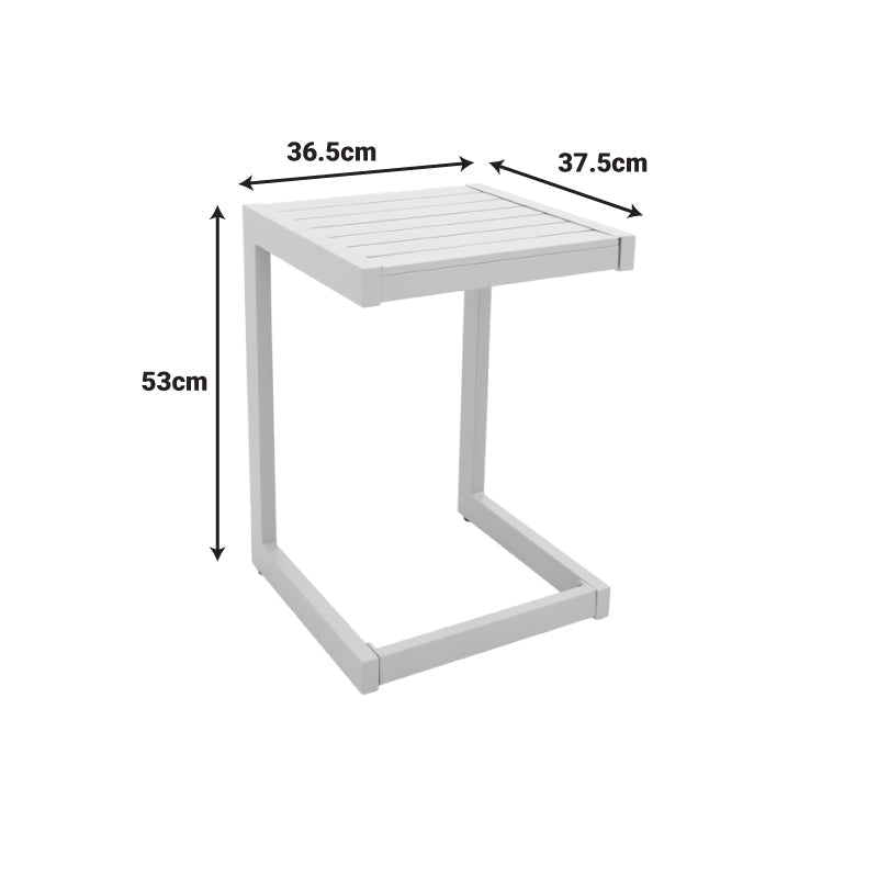 Masuta de exterior Aether din aluminiu, Alb - Antracit, 38x37x53 cm - Alb