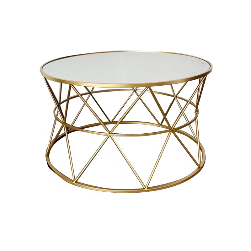 Masute cafea Pelosif Auriu set 2buc metal, 80x80x48 cm