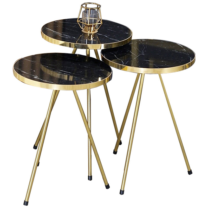 Masuțe Weber, set de 3 piese, Negru - Alb, 34x34x52 cm - Masuțe Weber, set de 3 piese, Negru - Alb, 34x34x52 cm