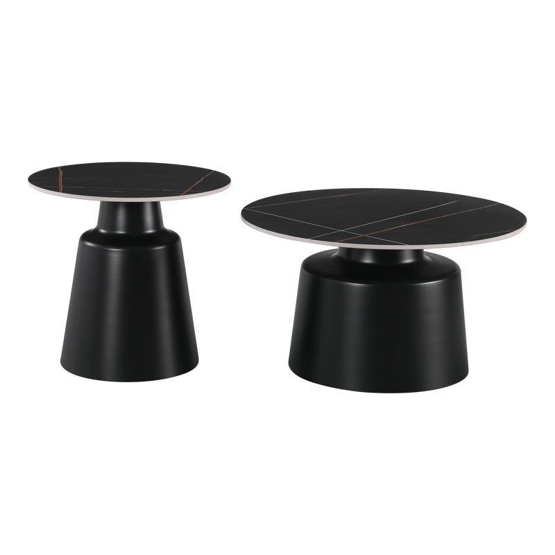 Mese de cafea Dualis, Set 2 piese, 70x70x38 cm - Negru