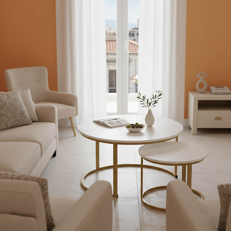 Mese de cafea Solme I, Set 2 piese, 80x80x45 cm - Mese de cafea Solme I, Set 2 piese, 80x80x45 cm