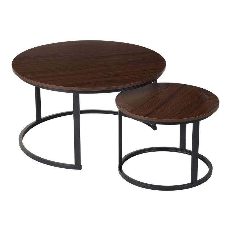 Mese de cafea Solme I, Set 2 piese, 80x80x45 cm - Nuc