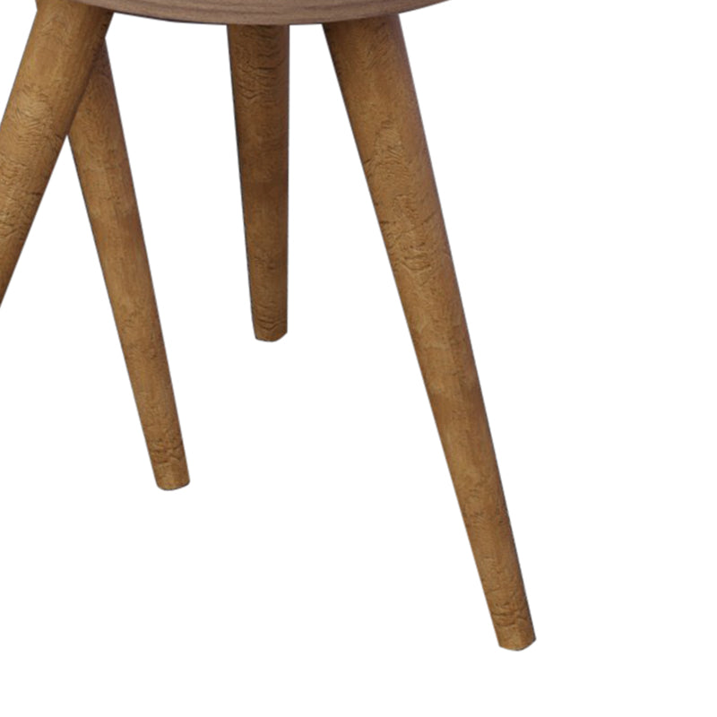 Mese laterale set Perjene de 3 bucati si lemn, Alb - Natural, 37x37 cm - Natural