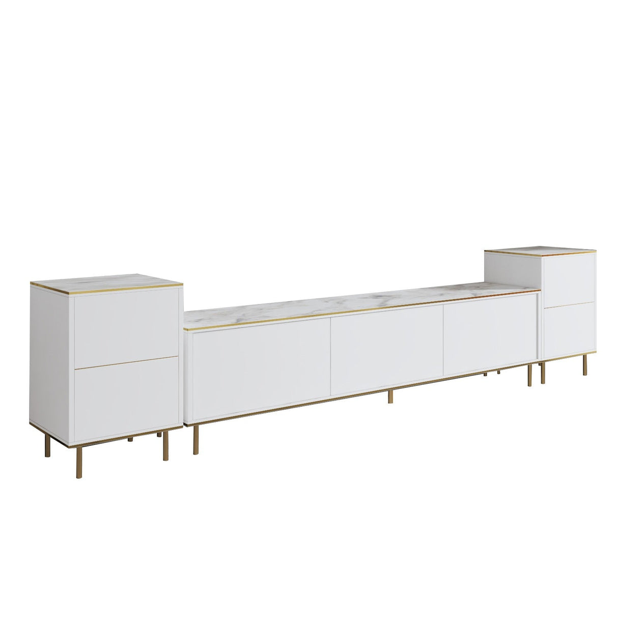 Comoda Tv Imag, Marmura, Alb, 180x35x45.2 cm - Marmura