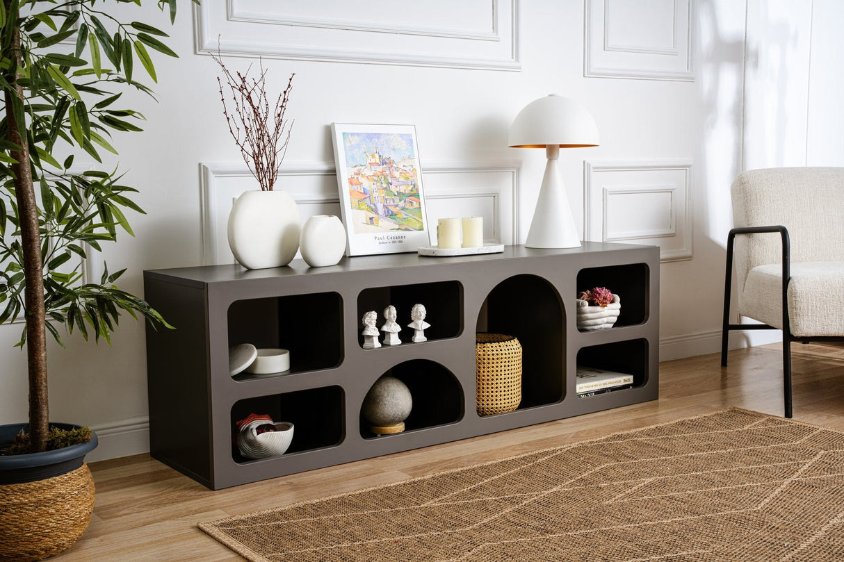 Mobila Lorin, Alb - Antracit, 160x40x51 cm