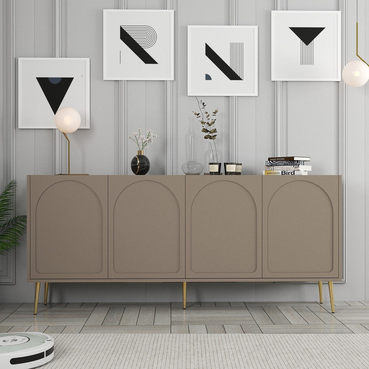 Mobila Lyon 80, Atlas, Gold - Cream Gold, 180x35 cm - Mobila Lyon 80, Atlas, Gold - Cream Gold, 180x35 cm