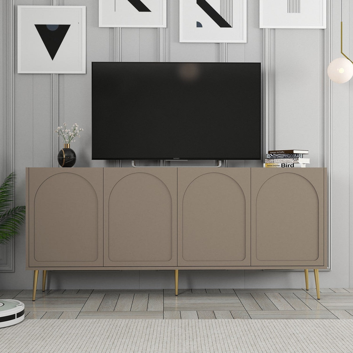 Mobila Lyon 80, Atlas, Gold - Cream Gold, 180x35 cm - Atlas Gold