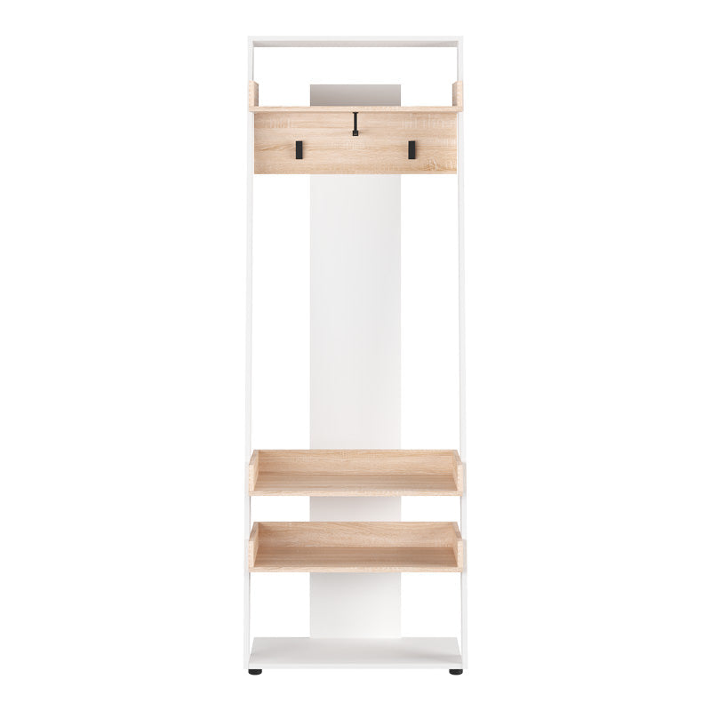 Mobilier de intrare cu functie Sciove, lemn, alb-natur, 70x40x200 cm