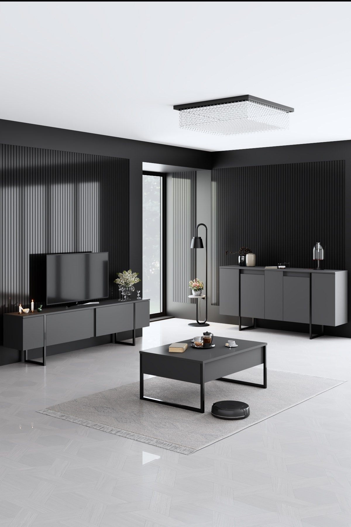 Mobilier de Lux, 160x35 cm - Anthracite Black
