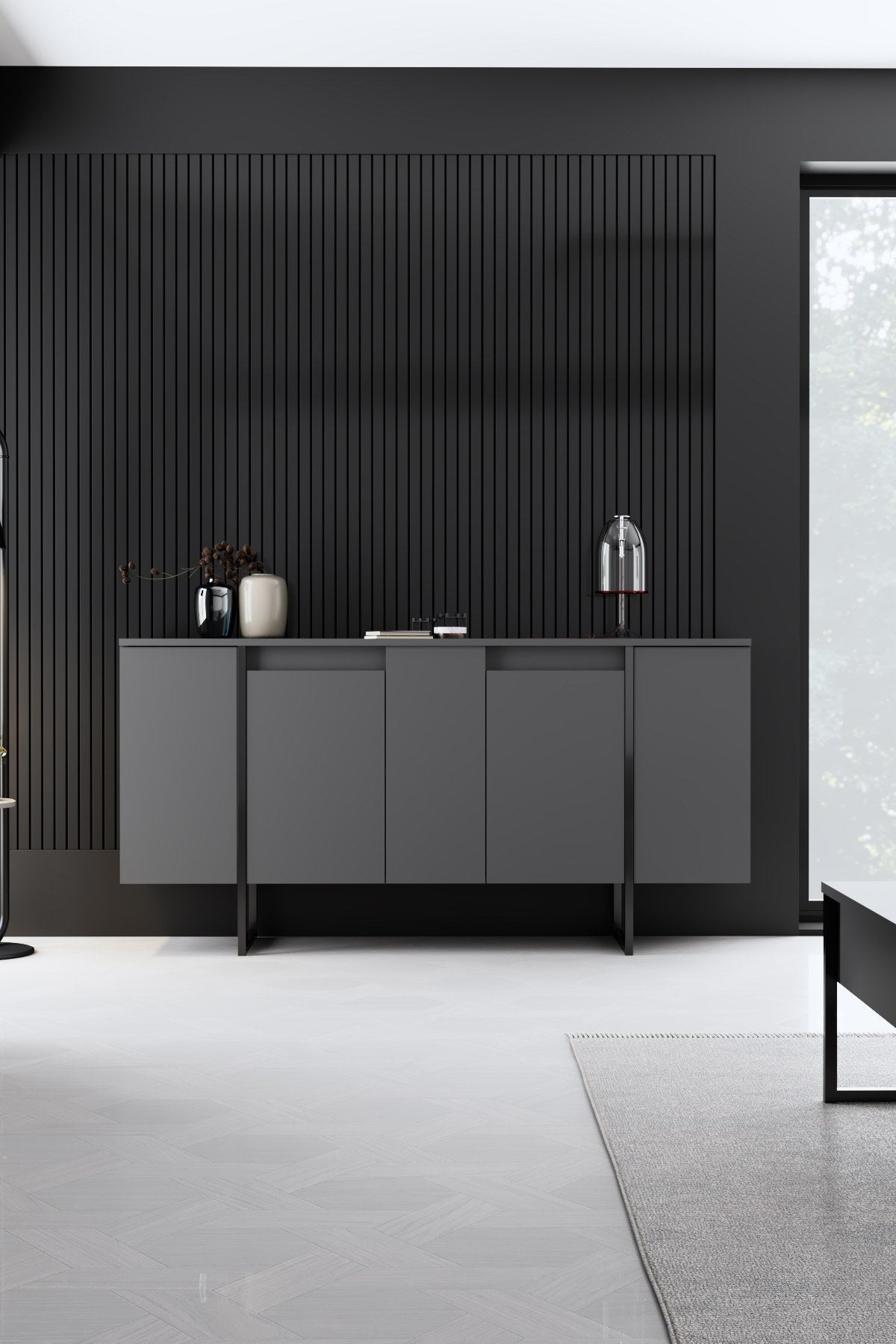 Mobilier de Lux, 160x35 cm - Anthracite Black