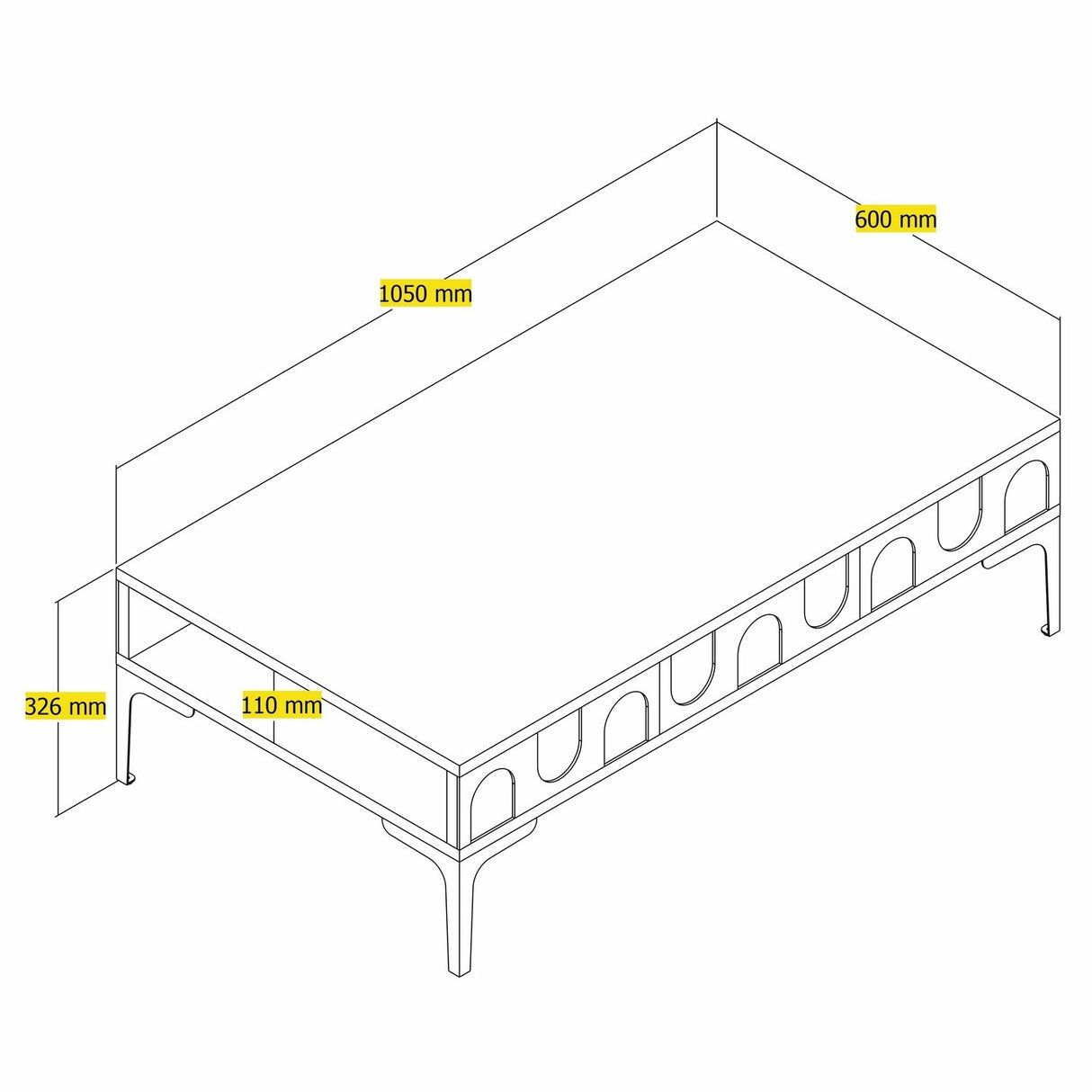 Mobilier Lyon 32, 105x60 cm - Cream Black