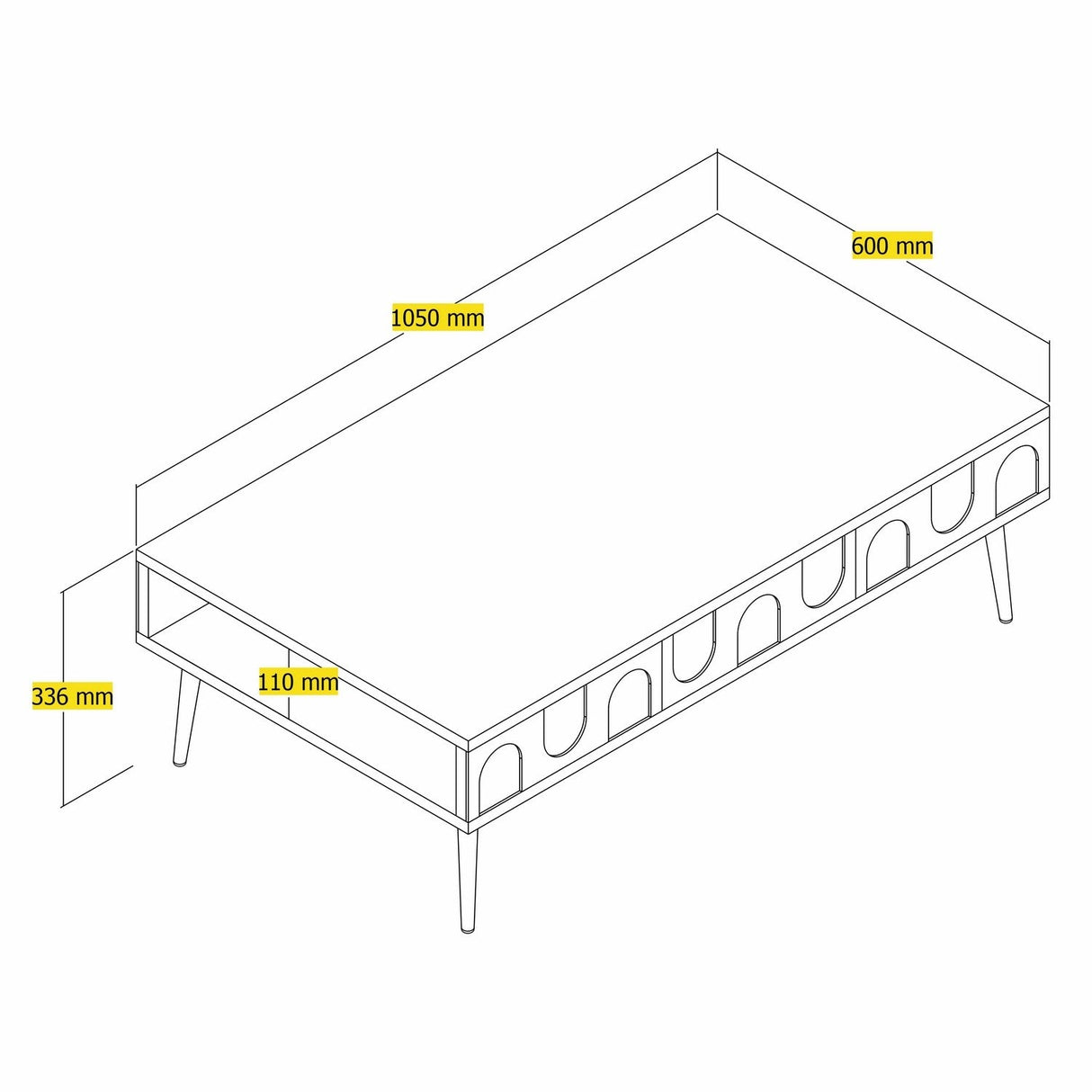 Mobilier Lyon 33, 105x60 cm - White Gold