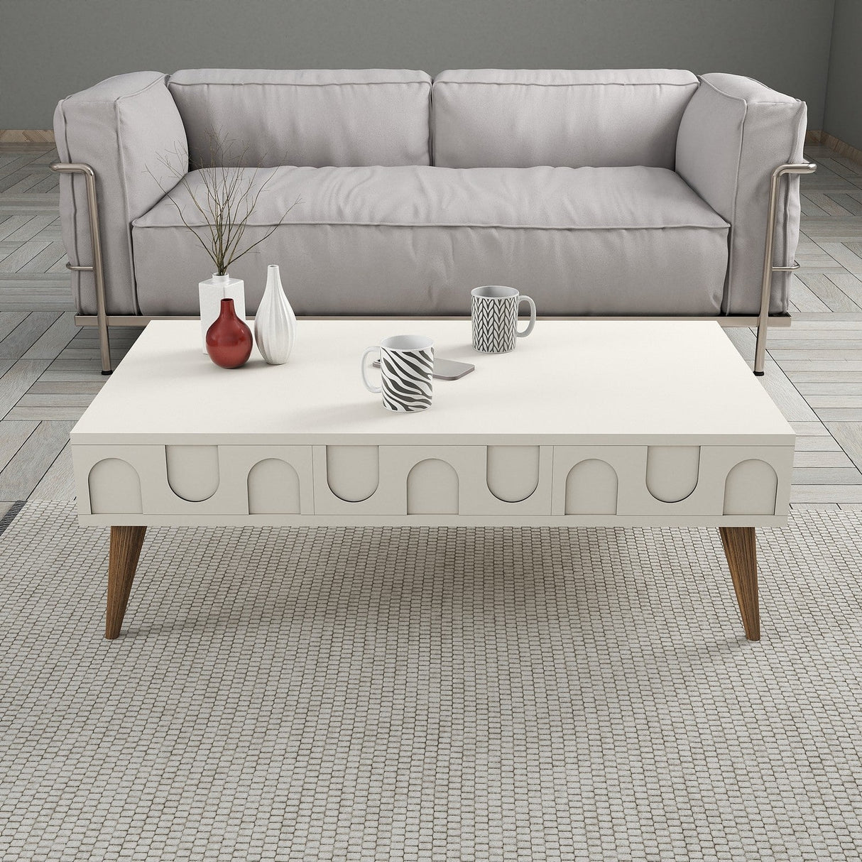 Mobilier Lyon 34, 105x60 cm - Cream Walnut