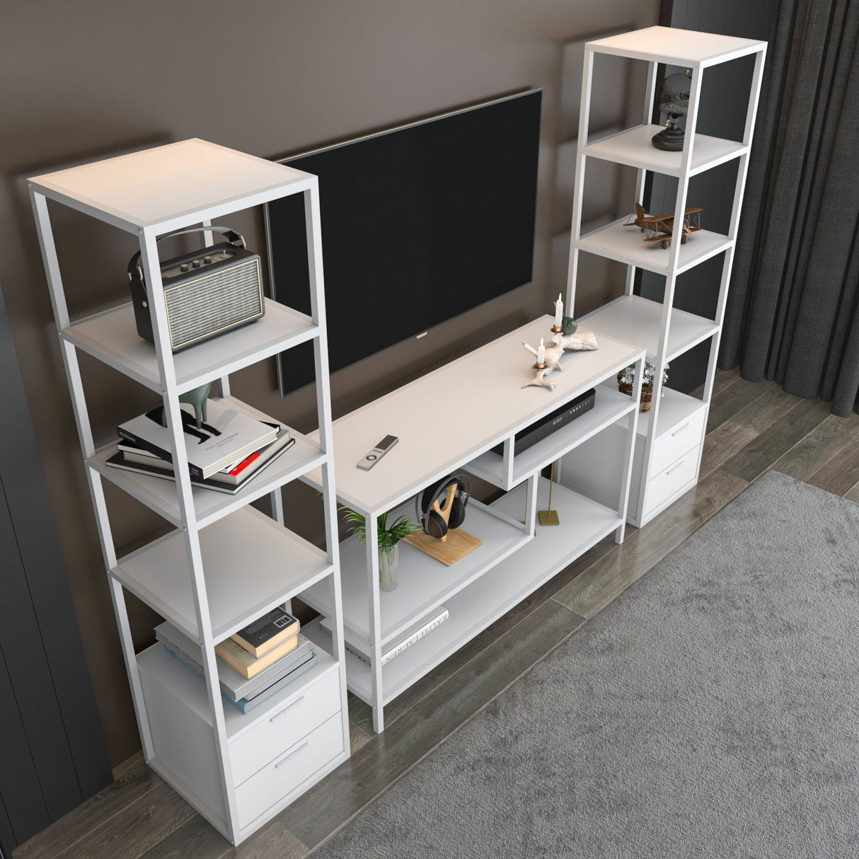 Mobilier Robbins, 198x39 cm - Alb