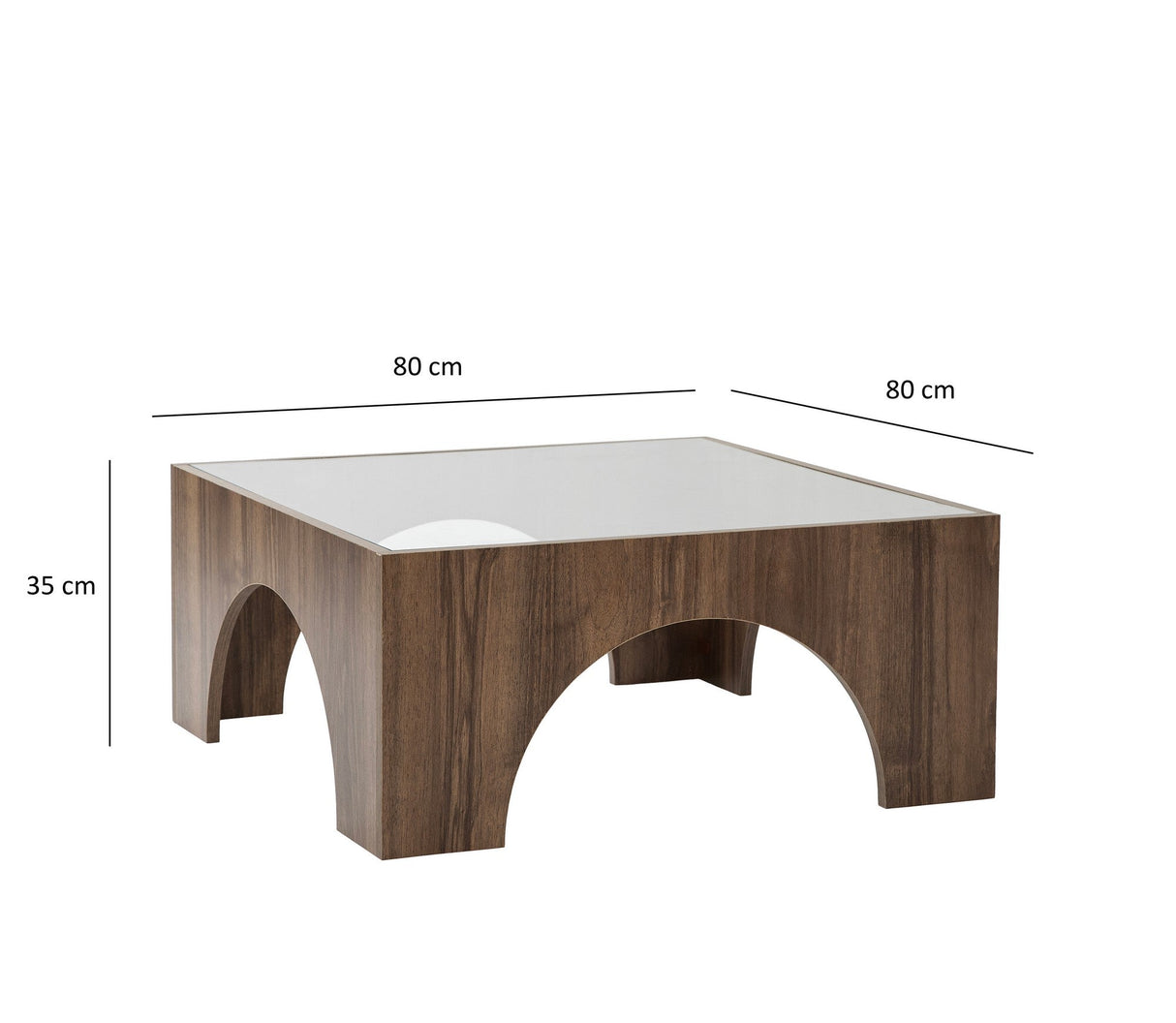 Mobilier Seine, 80x35 cm - Transparent Walnut