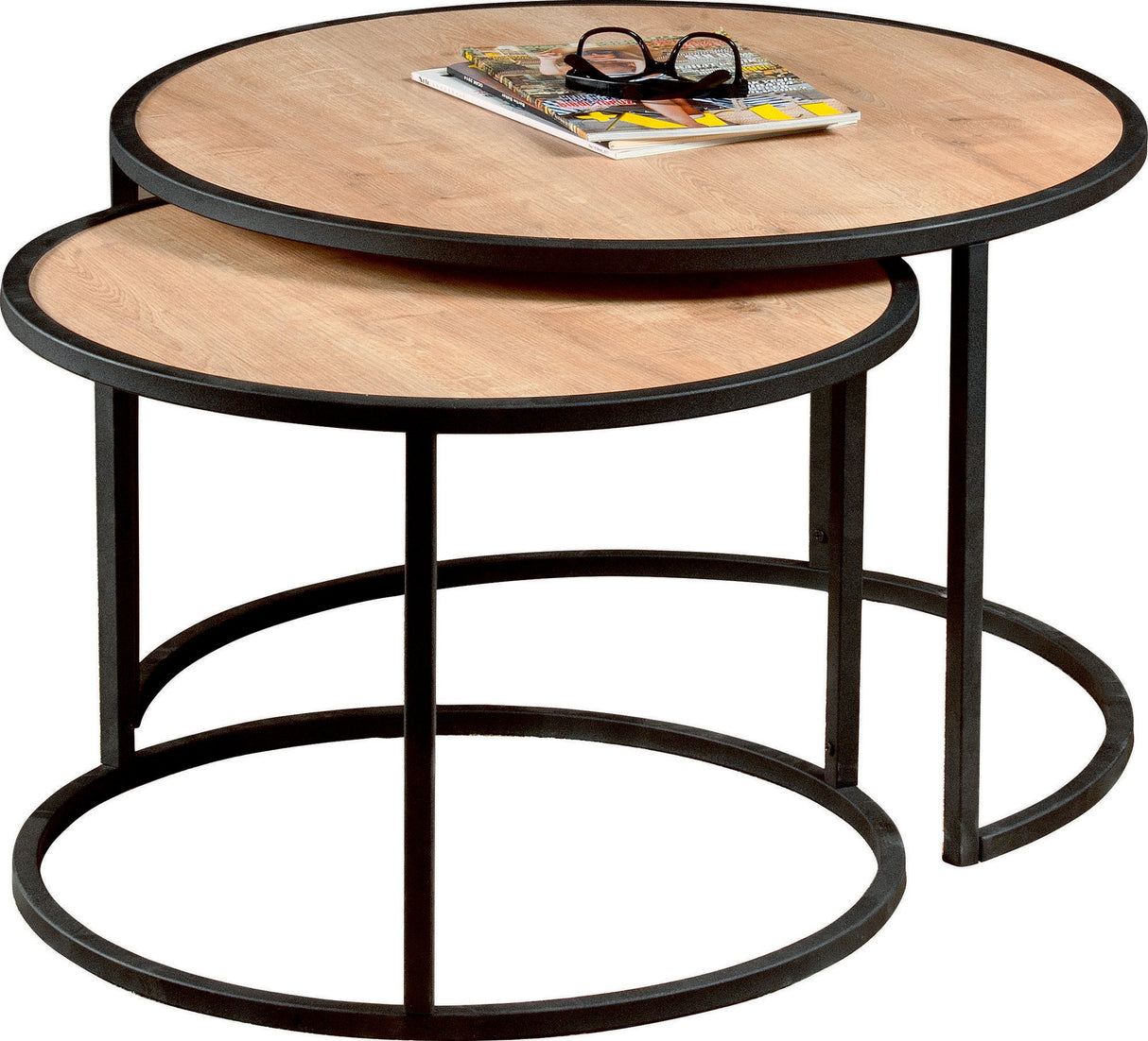 Mobilier Tambur, Alb - Oak Black, 66x66x43 cm - Oak Black