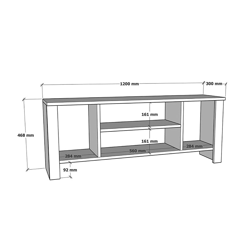 Mobilier TV cu rafturi Seref, Diverse culori, 120x30x47 cm - Antracit