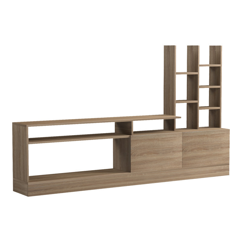 Comoda TV Seruno, Alb - Stejar, 170x25x100 cm - Stejar