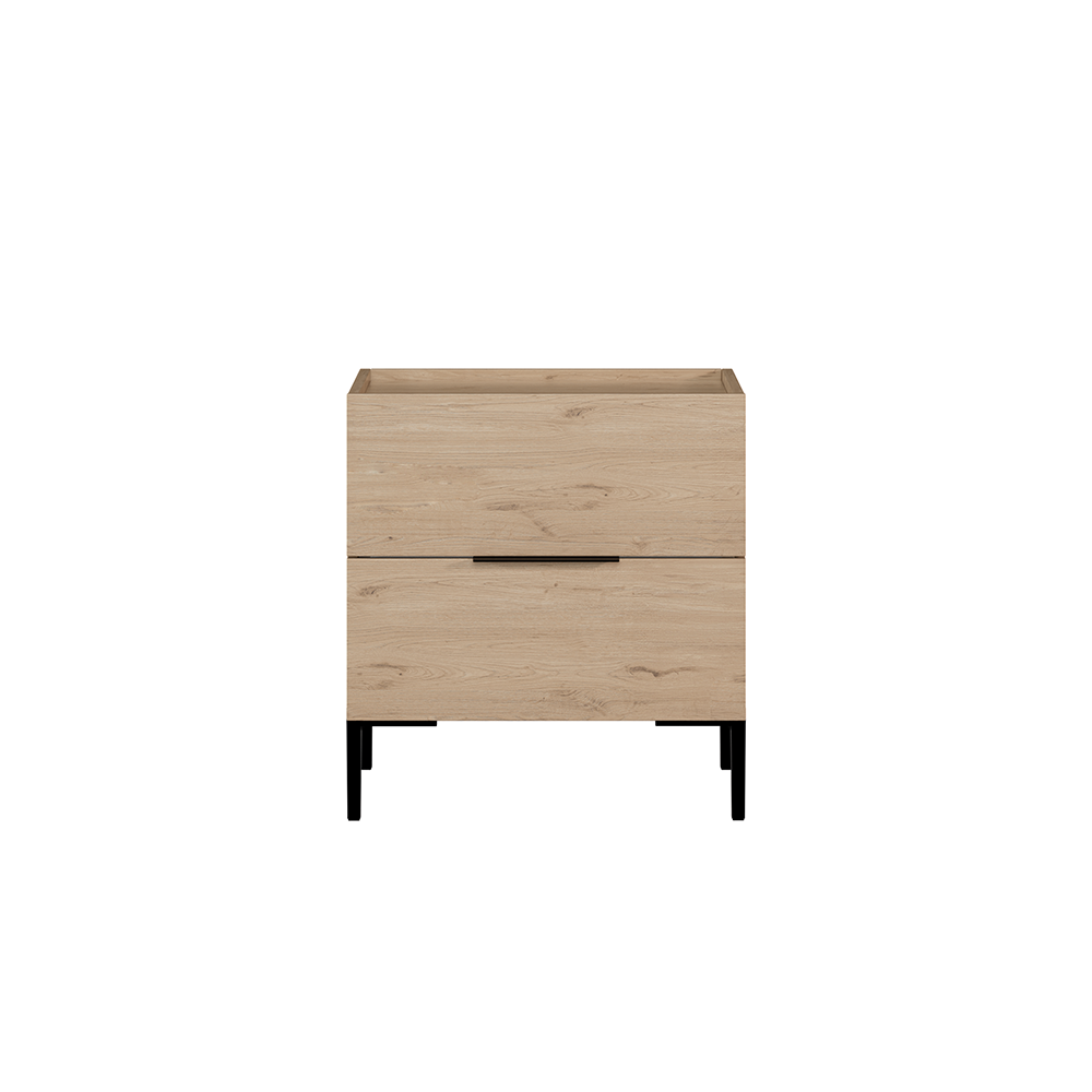 Noptiera KMD-1720-DD-1 Home Collection® Oryana, 2 sertare, Alb - Nuc, 55x59x44 cm - Stejar | SKU: KMD-1720-FF-1
