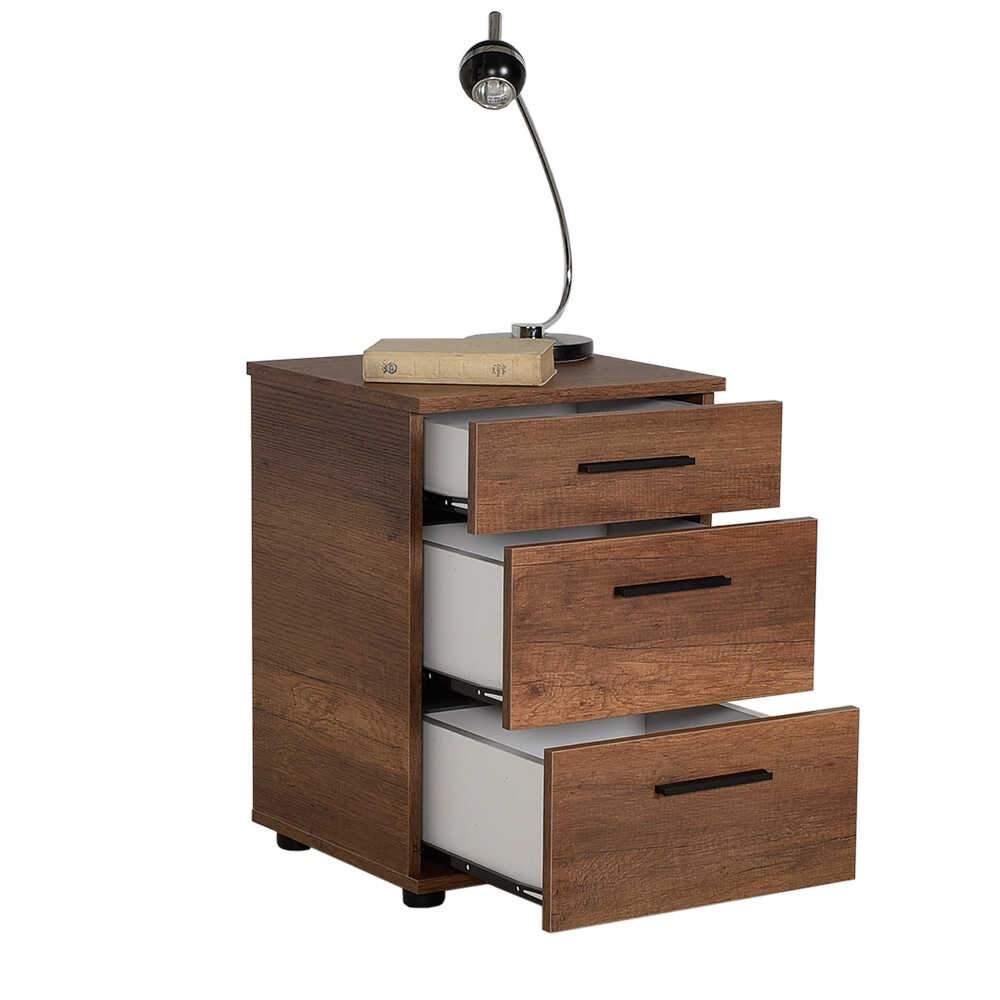Noptiera KMD-530-BB-1 Home Collection® Trendline, 3 sertare, 40x57x39 cm - Maro | SKU: KMD-530-BB-1, KMD-530-OO-1, KMD-530-TT-1, KMD-530-SS-1