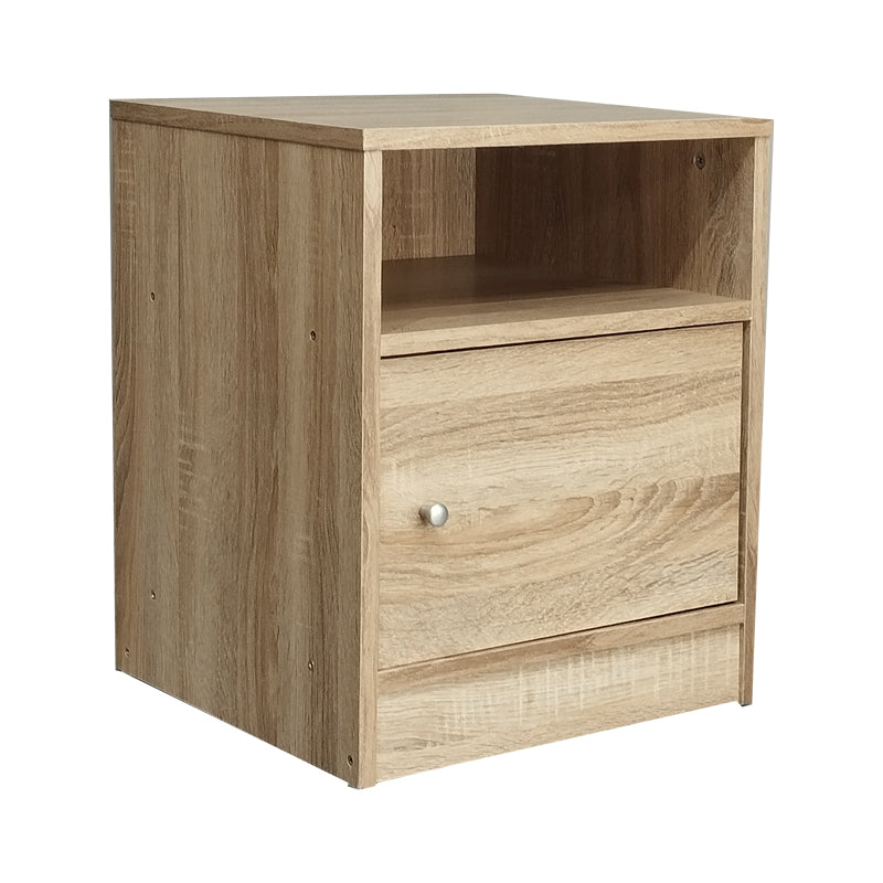 Noptieră Foly cu dulăpior din stejar, gri, 40x40x50 cm - Noptiera Foly cu cabinet din stejar, gri, 40x40x50 cm - 049-000069