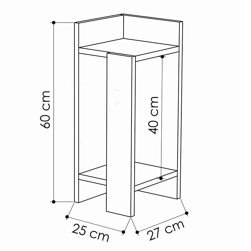 Noptiera Immerse set 2 bucati, 27x25x60 cm - Gri