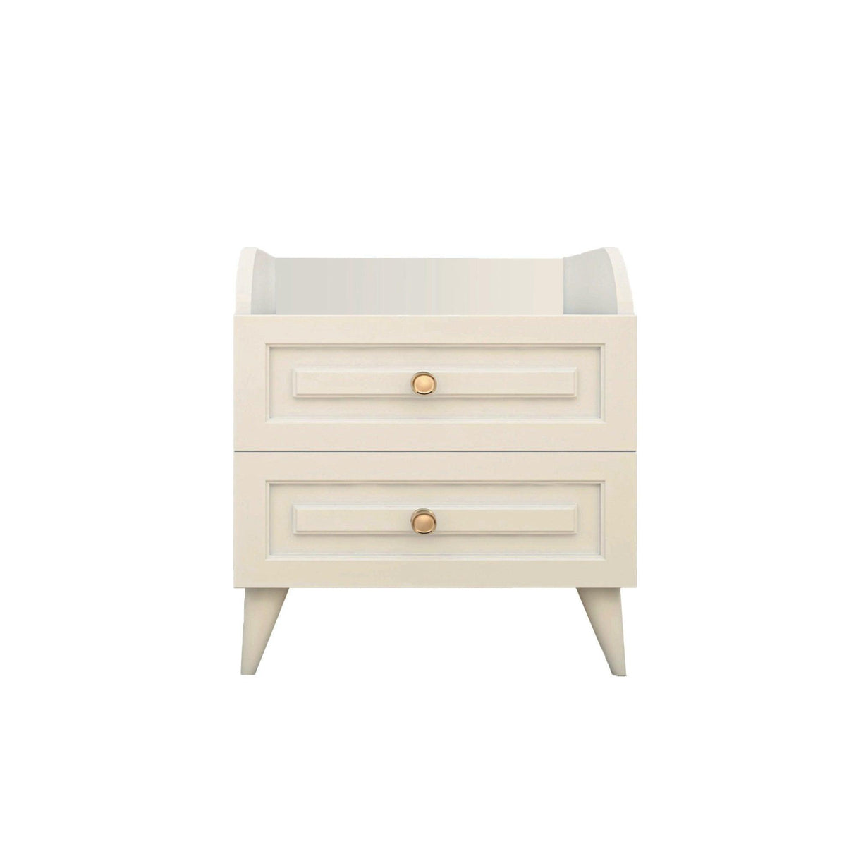 Noptiera Lux Cash cu 2 Sertare, Alb, 45x56x37 cm