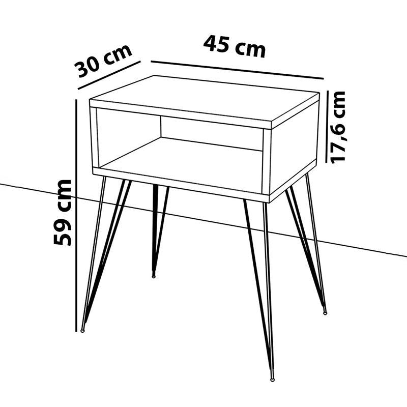 Noptiera Naida, 45x30x59 cm - Negru