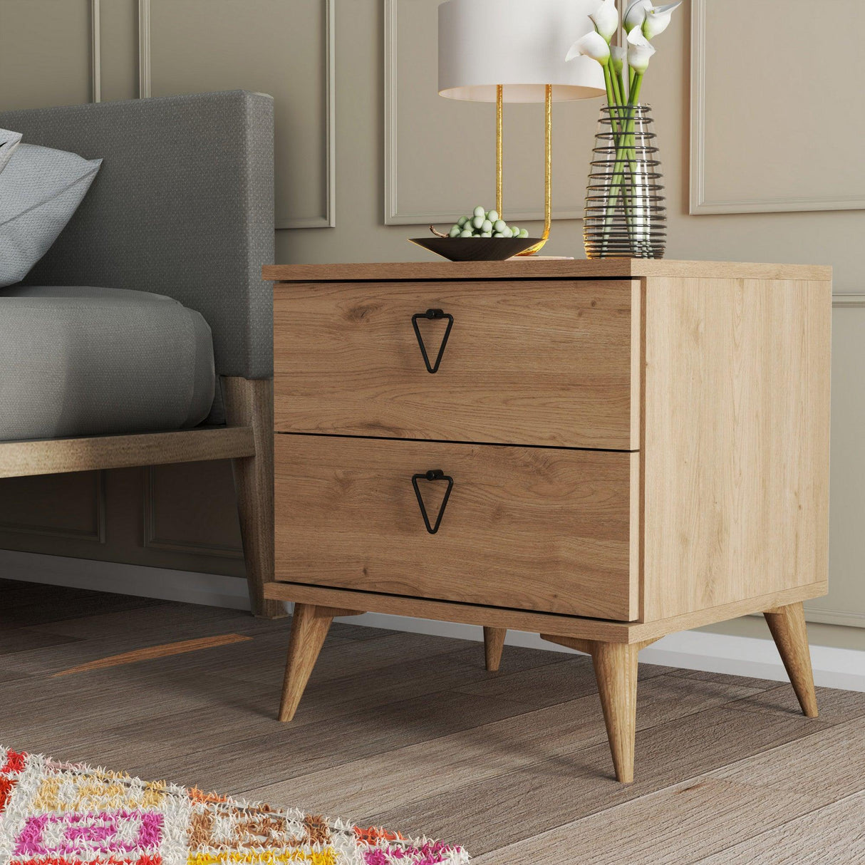 Noptiera Versa-Ce 3632, Stejar, 45x55x52 cm