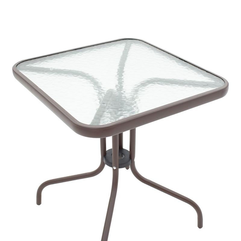 Obbi-Watson set de 3 mese de sufragerie maro din metal-pe ratan, 60x60x70 cm