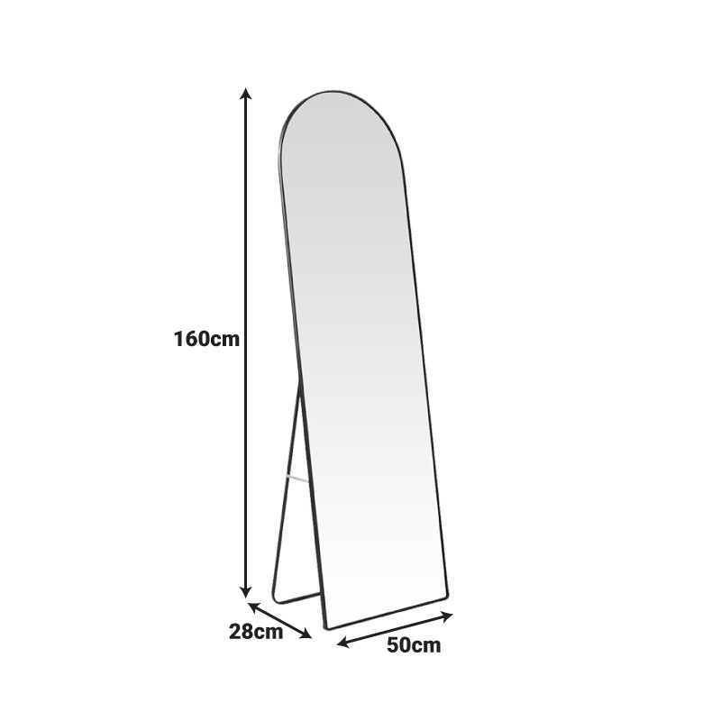 Oglinda aluminiu Plaza, Aluminiu, Auriu - Negru, 50x28x160 cm - Negru