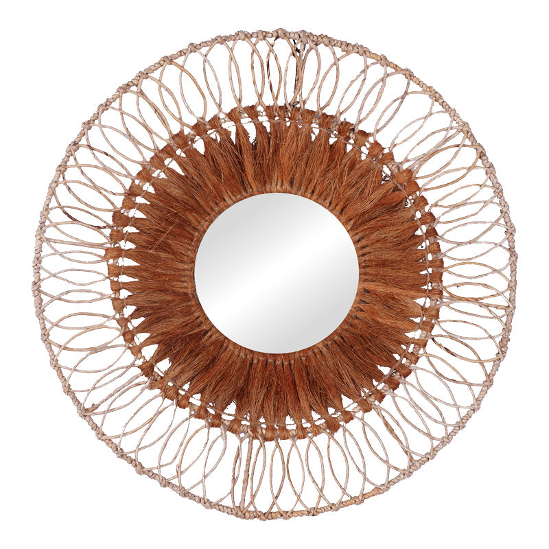 Oglinda Cermine Boho, Natural, 80x80x12 cm
