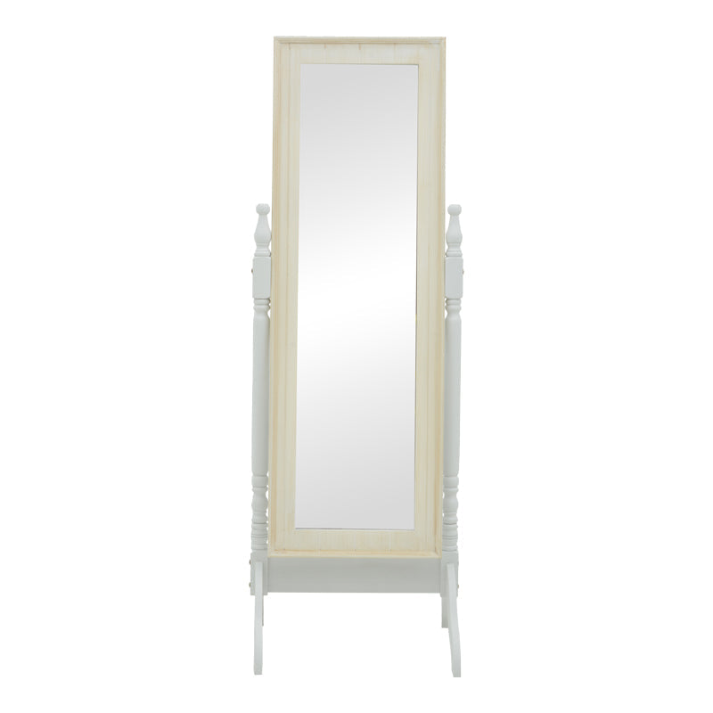 Oglinda cu suport Joliene, Alb, 55x50x160 cm