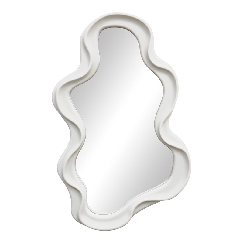 Oglinda decorativa Liquid cu rama, alba, 26x39 cm